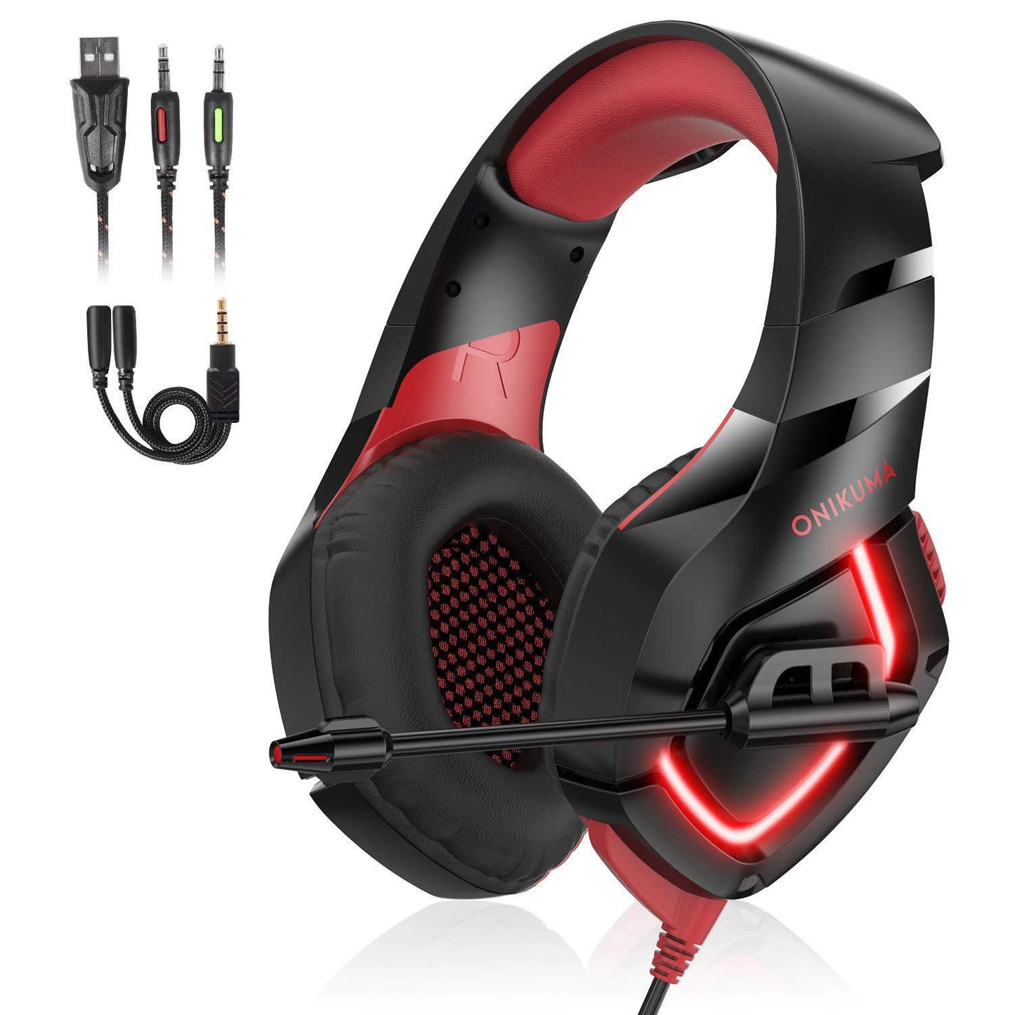 🎧 K1-B Gaming Headset – Immersive Sound, Noise-Canceling Mic & LED Lighting!